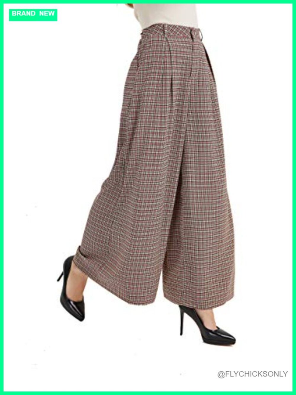 High Waist Wide Leg Palazzo Business Casual Pants Zip Loose Flowy